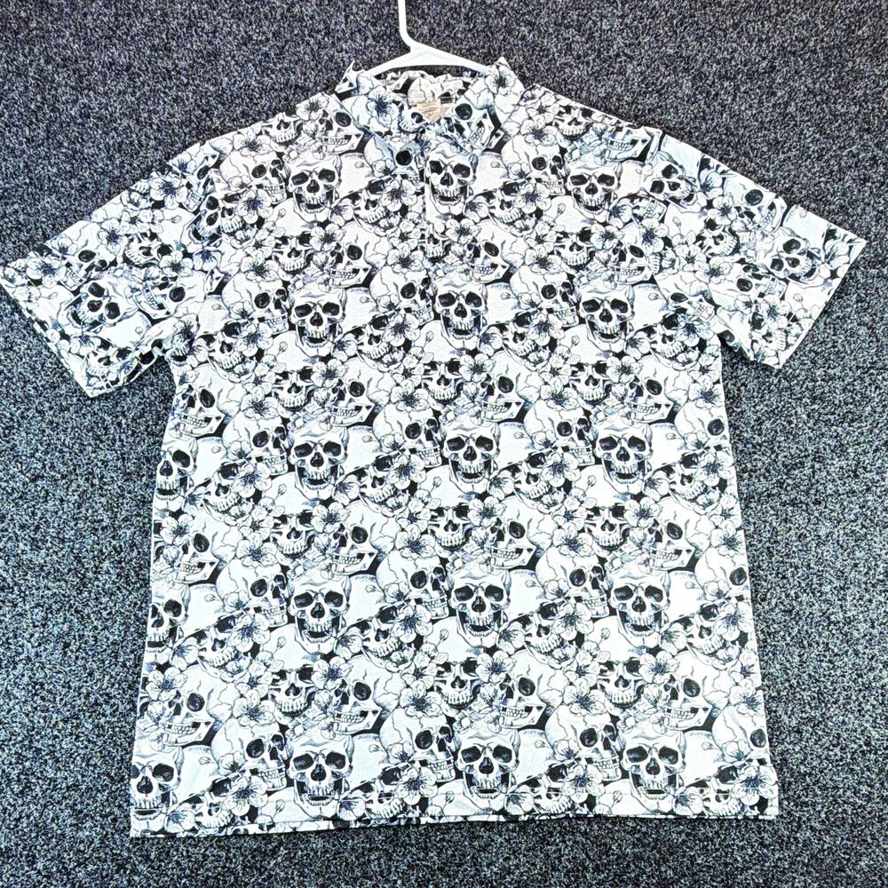 GOLF GODS Australia Polo Shirt Men's L Black/White Short Sleeve Skull Stretch